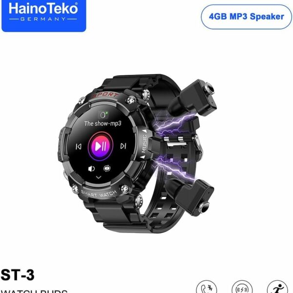 Haino Teko Germany ST3 AMOLED Watch Buds 4GB MP3 Speaker Voice Recorder - Original