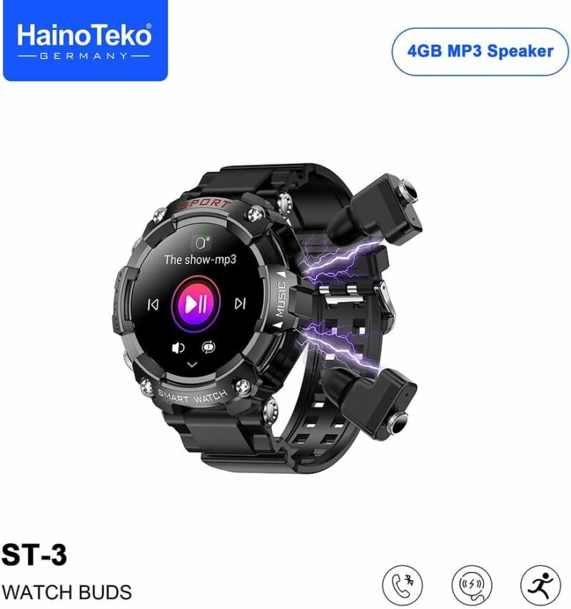 Haino Teko Germany ST3 AMOLED Watch Buds 4GB MP3 Speaker Voice Recorder - Original