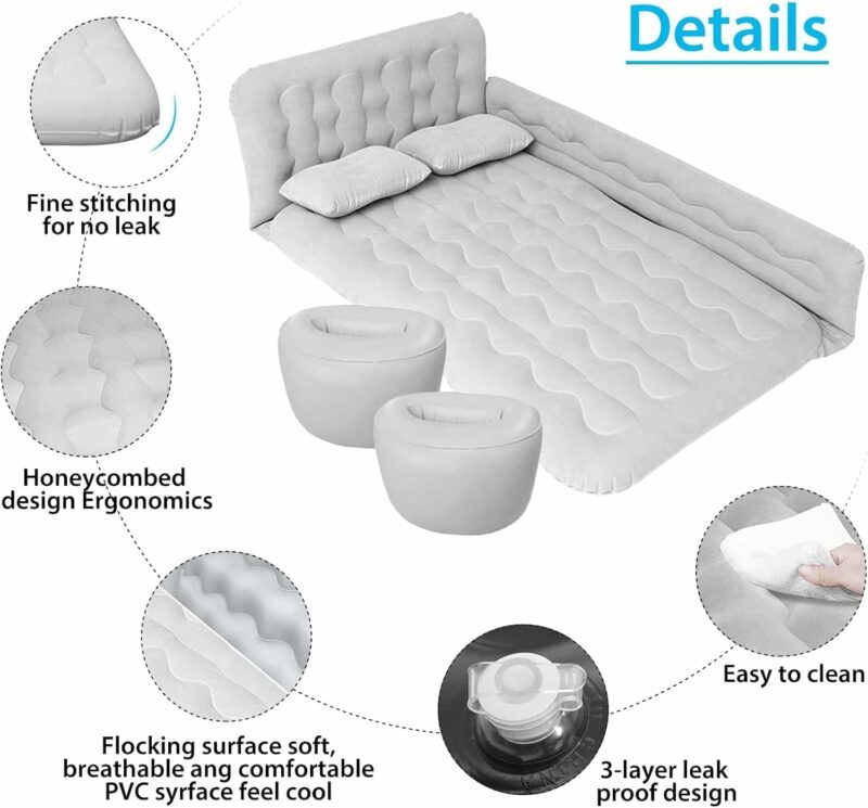 Car Travel Bed Air Inflatable Mattress Back Seat Rest Cushion - Image 5