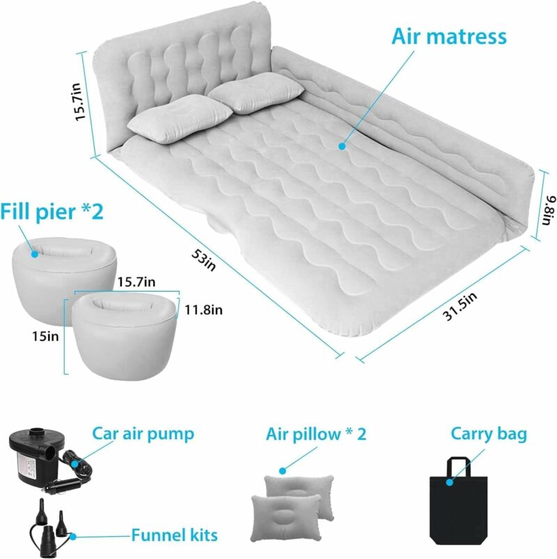 Car Travel Bed Air Inflatable Mattress Back Seat Rest Cushion - Image 6