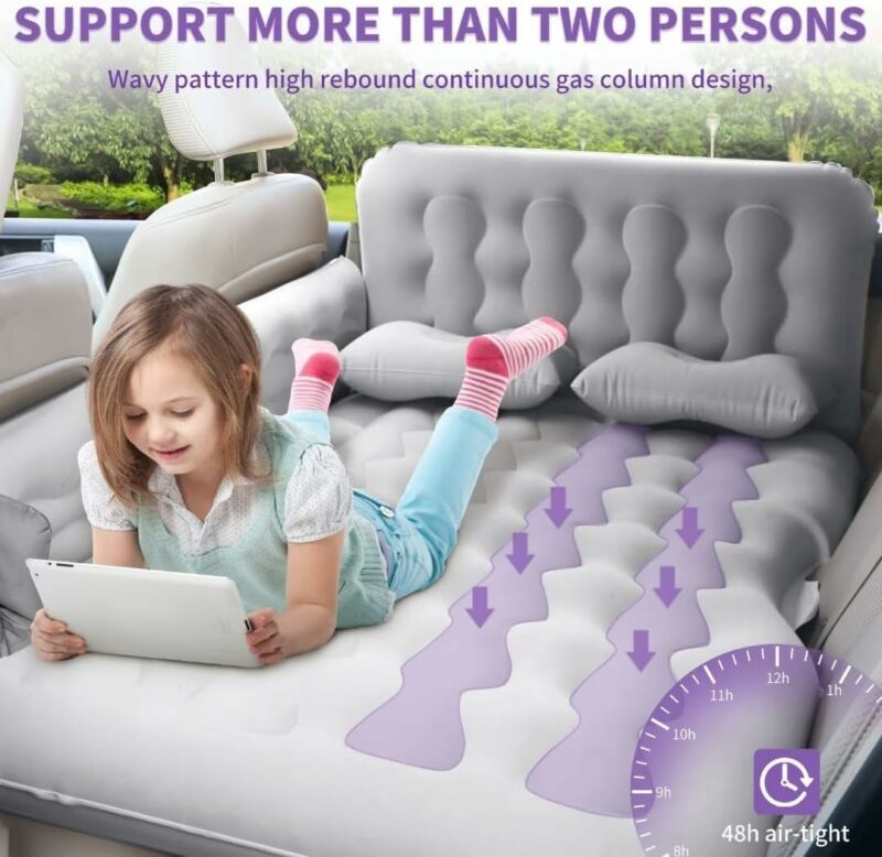 Car Travel Bed Air Inflatable Mattress Back Seat Rest Cushion - Image 4